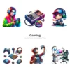 Gaming PNG Clipart Collection - 68 PNG, Gamer Graphics, Gaming Characters, Vibrant Video Game Printables, Commercial use, Digital download