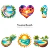 Tropical Beach PNG Clipart Collection - 57 PNG, Seaside Summer Graphics, Summer Paradise Printables, Commercial use, Digital download