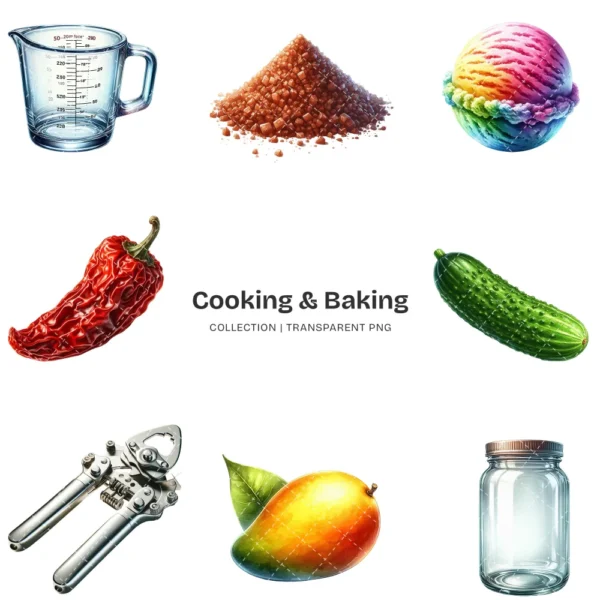 Cooking & Baking PNG Clipart Collection - 154 PNG, Mom’s Kitchen Graphics, Kitchen Ingredients Printables, Commercial use, Digital download