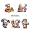 Chef Gnome PNG Clipart Collection - 55 PNG, Seaside Summer Graphics, Chef Hat and Aprons Printables, Commercial use, Digital download