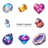 Bright Crystals PNG Clipart Collection - 72 PNG, Vibrant Gemstone Graphics, Glowing Crystals Printables, Commercial use, Digital download