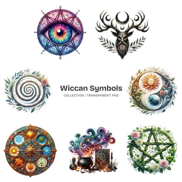 Wiccan Symbols PNG Clipart Collection - 89 PNG, Ancient and Spiritual Graphics, Mystical, Pagan Printables, Commercial use, Digital download