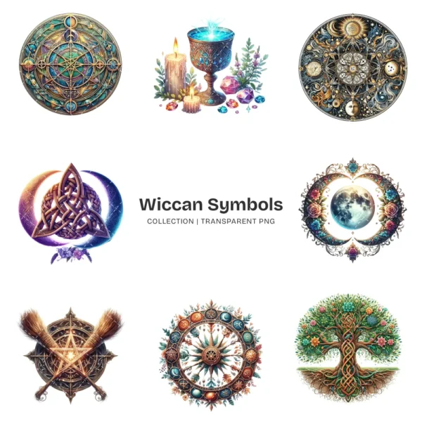 Wiccan Symbols PNG Clipart Collection - 89 PNG, Ancient and Spiritual Graphics, Mystical, Pagan Printables, Commercial use, Digital download