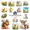 Cute Spring Animals PNG Clipart Collection - 66 PNG, Baby Animals Graphics, Pastel Nursery Printables, Commercial use, Digital download