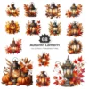 Autumn Lantern PNG Clipart Collection - 68 PNG, Fall Season Graphics, ,Fantasy Floral Lantern Printables, Commercial use, Digital download
