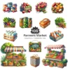 Farmers Market PNG Clipart Collection - 105 PNG, Fruit Veggies Graphics, Rustic Market Stand Printables, Commercial use, Digital download