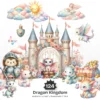 Dragon Kingdom Nursery PNG Clipart - 124 PNG, Knight Graphics, Baby Dragon, Fairy Tale Printables, Commercial use, Digital download