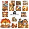 Autumn Scenes PNG Clipart Collection - 60 PNG, Cozy Fall Landscape Graphics, Autumn Cottage Printables, Commercial use, Digital download