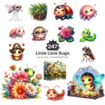 Cute Little Love Bugs PNG Clipart Collection - 247 PNG, Dreamy Animal Graphics, Cute Pet Animal Printables, Commercial use, Digital download