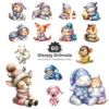 Sleepy Animals PNG Clipart Collection - 60 PNG, Dreamy Animal Graphics, Cute Pet Animal Printables, Commercial use, Digital download