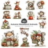 Autumn Woodland Animals Whimsical Clipart - 60 PNG, Fall Forest Graphics, Seasonal Wildlife PNG, Commercial use, Digital download