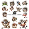 Funny Peeking Animals Whimsical Clipart - 60 PNG, Wild Critters Graphics, Quirky, Giggling Animal PNG, Commercial use, Digital download