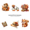 Animal Print Autumn PNG Clipart Collection - 60 PNG, Fall Fashion Graphics, Woodland Autumn Printables, Commercial use, Digital download
