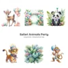 Safari Animals Party PNG Clipart Collection - 85 PNG, Jungle Birthday Graphics, Baby Shower Printables, Commercial use, Digital download