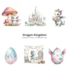 Dragon Kingdom Nursery PNG Clipart - 124 PNG, Knight Graphics, Baby Dragon, Fairy Tale Printables, Commercial use, Digital download