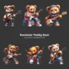 Rockstar Teddy Bear PNG Clipart Collection - 73 PNG, Fluffy Teddy Bear Graphics, Singing Bear Printables, Commercial use,Digital download