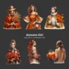Autumn Girl PNG Clipart Collection - 63 PNG, Autumn Fashion Graphics, Fall Season Printables, Commercial use, Digital download