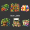 Farmers Market PNG Clipart Collection - 105 PNG, Fruit Veggies Graphics, Rustic Market Stand Printables, Commercial use, Digital download