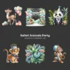 Safari Animals Party PNG Clipart Collection - 85 PNG, Jungle Birthday Graphics, Baby Shower Printables, Commercial use, Digital download