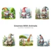 Gnomes With Animals PNG Clipart Collection - 66 PNG, Cute Gnomes Graphics, Forest PNG, Animals Printables, Commercial use, Digital download