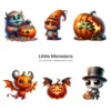 Little Monsters PNG Clipart Collection - 70 PNG, Eerie Graphics, Cute Halloween Printables, Commercial use, Digital download