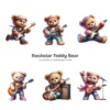 Rockstar Teddy Bear PNG Clipart Collection - 73 PNG, Fluffy Teddy Bear Graphics, Singing Bear Printables, Commercial use,Digital download