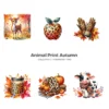 Animal Print Autumn PNG Clipart Collection - 60 PNG, Fall Fashion Graphics, Woodland Autumn Printables, Commercial use, Digital download