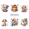 Baby Animals PNG Clipart Collection - 60 PNG, Safari Animal Graphics, Floral Baby Animal, Forest Printables, Commercial use,Digital download