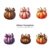 Glitter Pumpkins PNG Clipart Collection - 76 PNG, Sparkly Fall Graphics, Thanksgiving Printables, Commercial use, Digital download