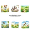 Cute Spring Animals PNG Clipart Collection - 66 PNG, Baby Animals Graphics, Pastel Nursery Printables, Commercial use, Digital download
