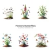 Flowers Butterflies PNG Clipart Collection - 58 PNG, Floral Butterflies Graphics, Cute Insect Printables, Commercial use, Digital download
