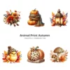 Animal Print Autumn PNG Clipart Collection - 60 PNG, Fall Fashion Graphics, Woodland Autumn Printables, Commercial use, Digital download