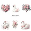 Swan PNG Clipart Collection - 64 PNG, Floral Swan Graphics, Girls Birthday Art, Baby Shower Printables, Commercial use, Digital download