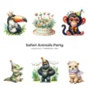 Safari Animals Party PNG Clipart Collection - 85 PNG, Jungle Birthday Graphics, Baby Shower Printables, Commercial use, Digital download