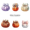 Glitter Pumpkins PNG Clipart Collection - 76 PNG, Sparkly Fall Graphics, Thanksgiving Printables, Commercial use, Digital download
