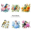 Floral Birds PNG Clipart Collection - 60 PNG, Spring Birds Graphics, Birds On Branch, Blossom Printables, Commercial use, Digital download