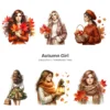 Autumn Girl PNG Clipart Collection - 63 PNG, Autumn Fashion Graphics, Fall Season Printables, Commercial use, Digital download