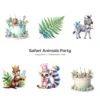 Safari Animals Party PNG Clipart Collection - 85 PNG, Jungle Birthday Graphics, Baby Shower Printables, Commercial use, Digital download