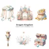 Dragon Kingdom Nursery PNG Clipart - 124 PNG, Knight Graphics, Baby Dragon, Fairy Tale Printables, Commercial use, Digital download