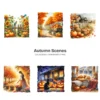 Autumn Scenes PNG Clipart Collection - 60 PNG, Cozy Fall Landscape Graphics, Autumn Cottage Printables, Commercial use, Digital download