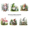 Gnomes With Animals PNG Clipart Collection - 66 PNG, Cute Gnomes Graphics, Forest PNG, Animals Printables, Commercial use, Digital download