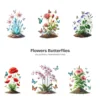 Flowers Butterflies PNG Clipart Collection - 58 PNG, Floral Butterflies Graphics, Cute Insect Printables, Commercial use, Digital download