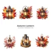 Autumn Lantern PNG Clipart Collection - 68 PNG, Fall Season Graphics, ,Fantasy Floral Lantern Printables, Commercial use, Digital download
