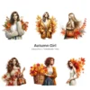 Autumn Girl PNG Clipart Collection - 63 PNG, Autumn Fashion Graphics, Fall Season Printables, Commercial use, Digital download