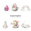 Dragon Kingdom Nursery PNG Clipart - 124 PNG, Knight Graphics, Baby Dragon, Fairy Tale Printables, Commercial use, Digital download