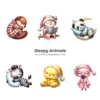 Sleepy Animals PNG Clipart Collection - 60 PNG, Dreamy Animal Graphics, Cute Pet Animal Printables, Commercial use, Digital download