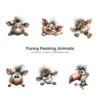 Funny Peeking Animals Whimsical Clipart - 60 PNG, Wild Critters Graphics, Quirky, Giggling Animal PNG, Commercial use, Digital download
