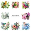 Floral Birds PNG Clipart Collection - 60 PNG, Spring Birds Graphics, Birds On Branch, Blossom Printables, Commercial use, Digital download