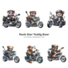 Rockstar Teddy Bear PNG Clipart Collection - 56 PNG, Teddy Bear on A Bike Graphics, Fluffy Teddy Printables, Commercial use,Digital download