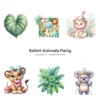 Safari Animals Party PNG Clipart Collection - 85 PNG, Jungle Birthday Graphics, Baby Shower Printables, Commercial use, Digital download